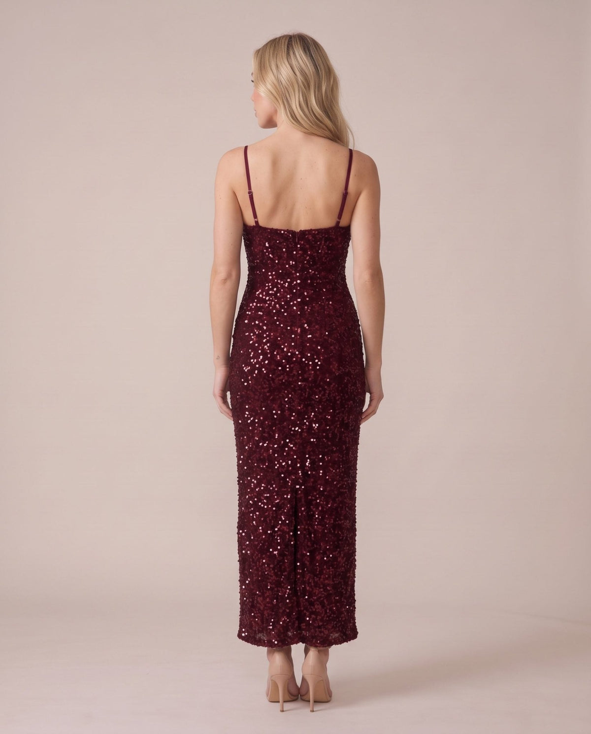 Vestito lungo in velluto con paillettes all-over NOTTURNA - Follie by Alice