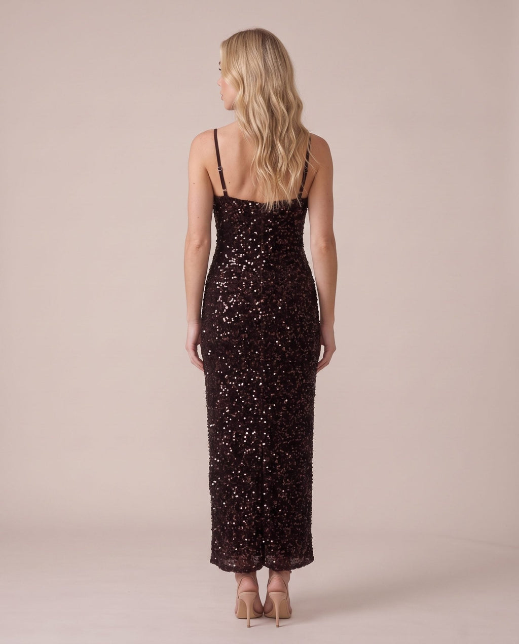 Vestito lungo in velluto con paillettes all-over NOTTURNA - Follie by Alice