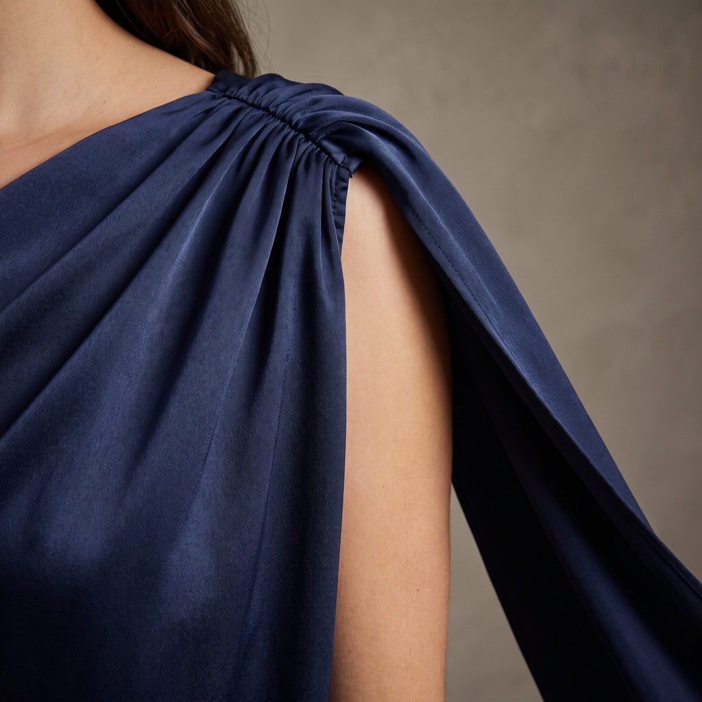Vestito lungo monospalla con fusciacca VELA - Follie by Alice