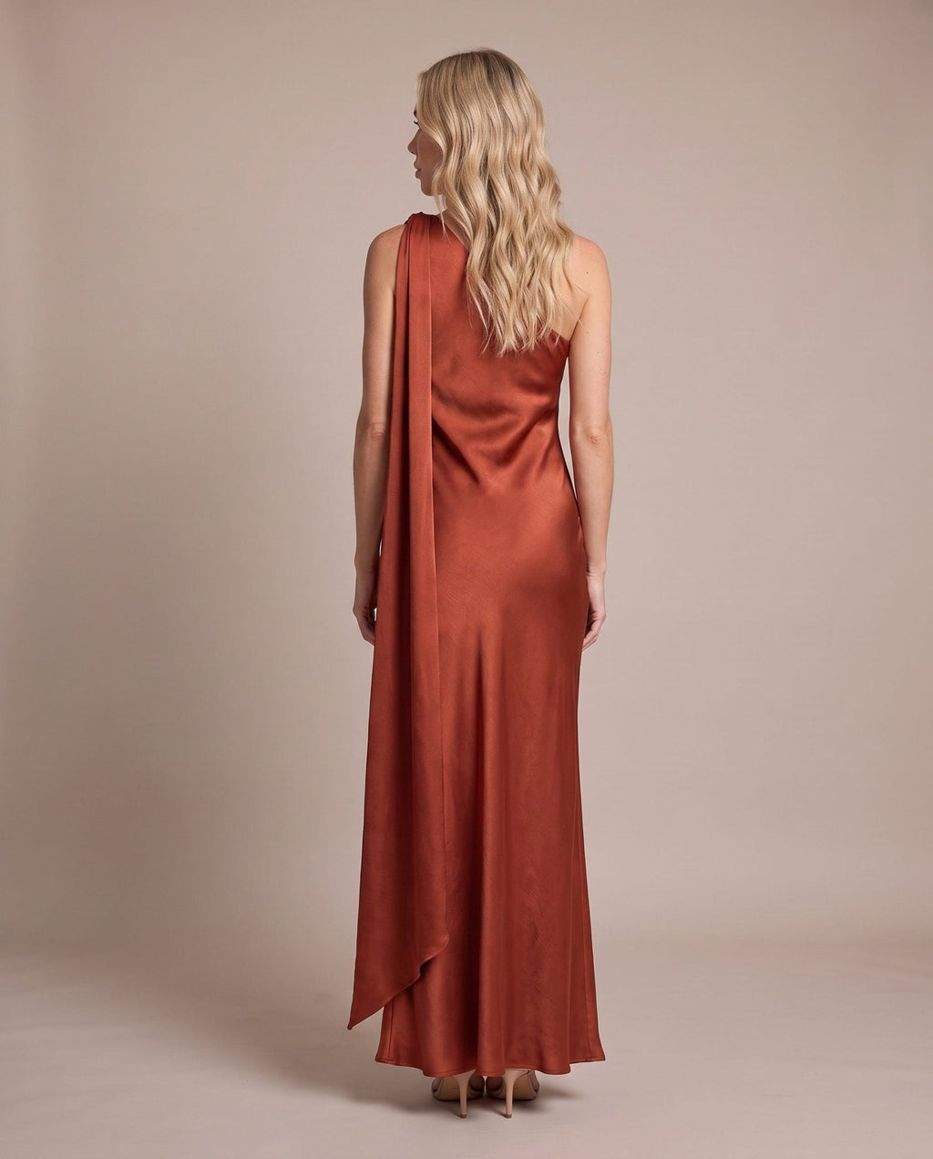 Vestito lungo monospalla con fusciacca VELA - Follie by Alice