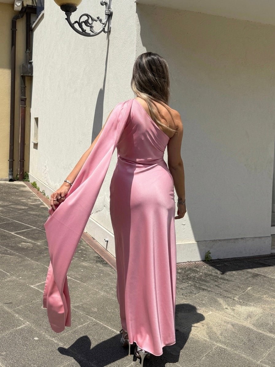 Vestito lungo monospalla con fusciacca VELA - Follie by Alice