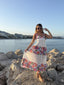 Vestito lungo sangallo con stampa floreale BENALMÁDENA - Follie by Alice