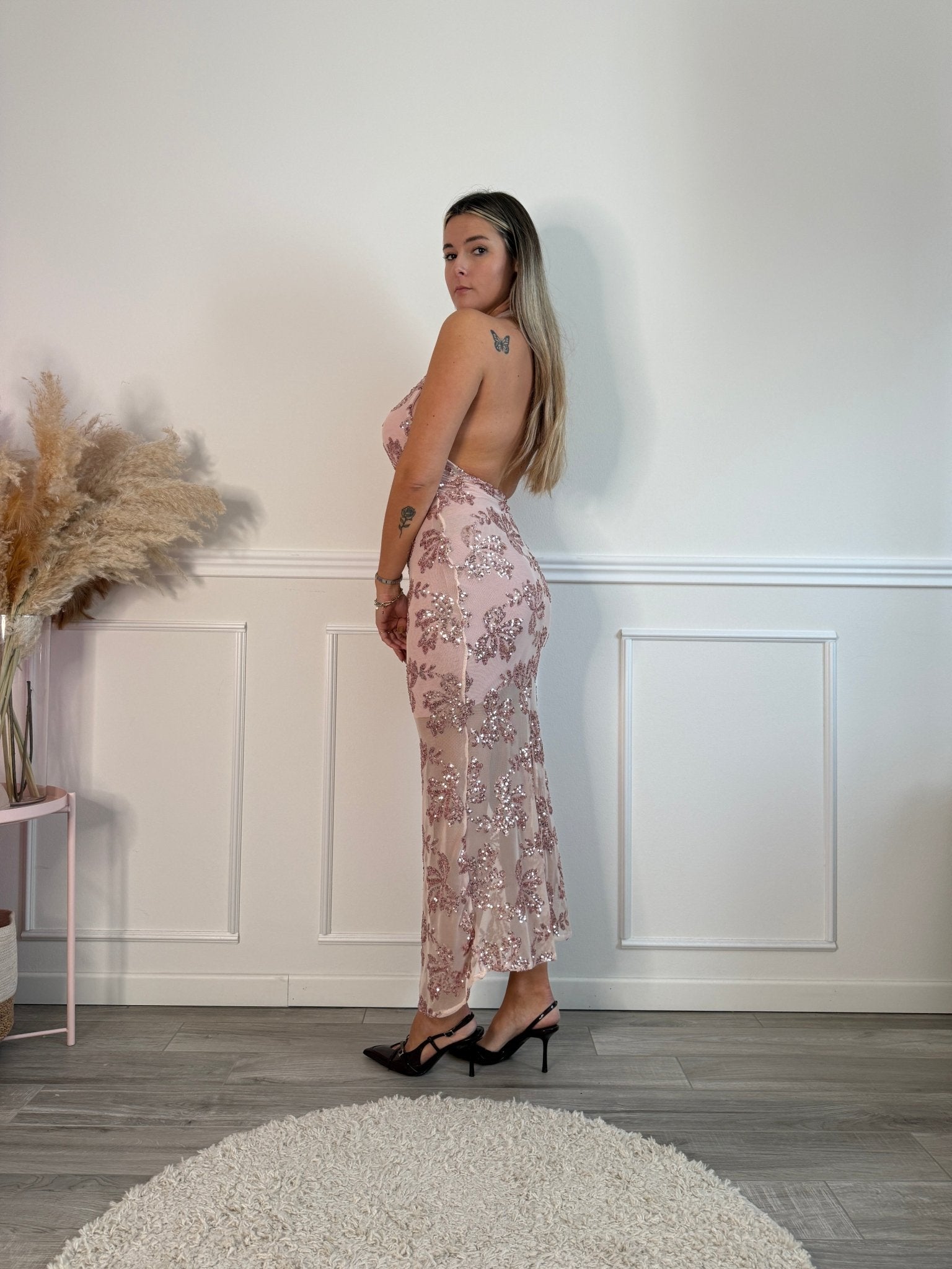 Vestito lungo velato con paillettes EDEN - Follie by Alice