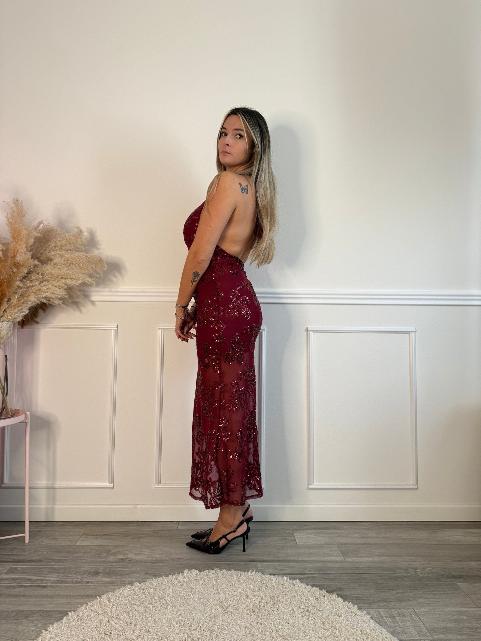 Vestito lungo velato con paillettes EDEN - Follie by Alice