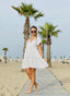 Vestito smanicato bianco con ricami - Follie by Alice