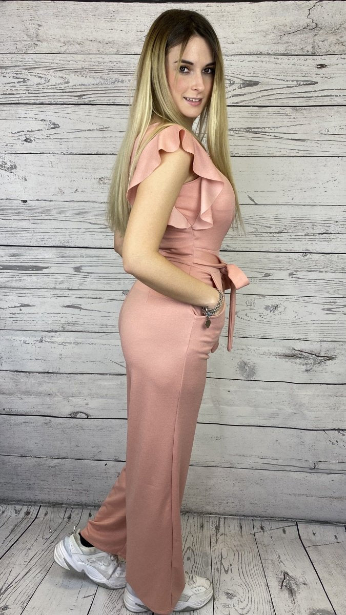 Abito color rosa con ruches e fiocco – alternate