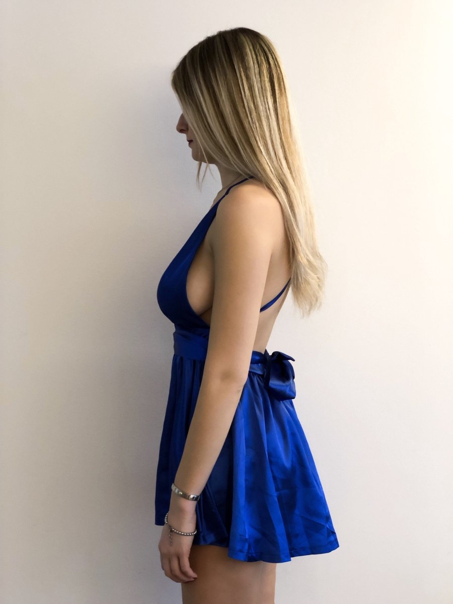 Abito corto blu Crystal – alternate