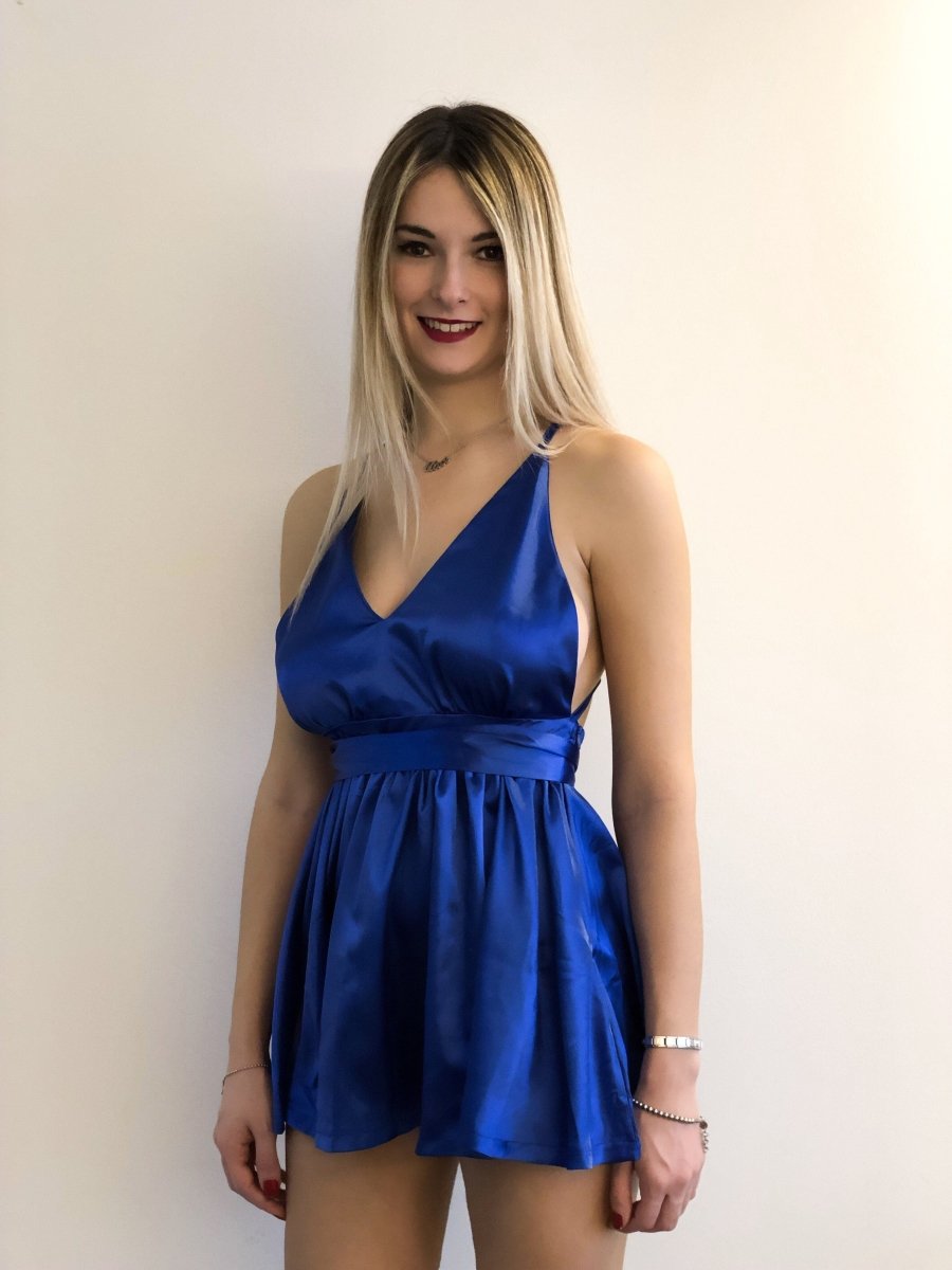 Abito corto blu Crystal