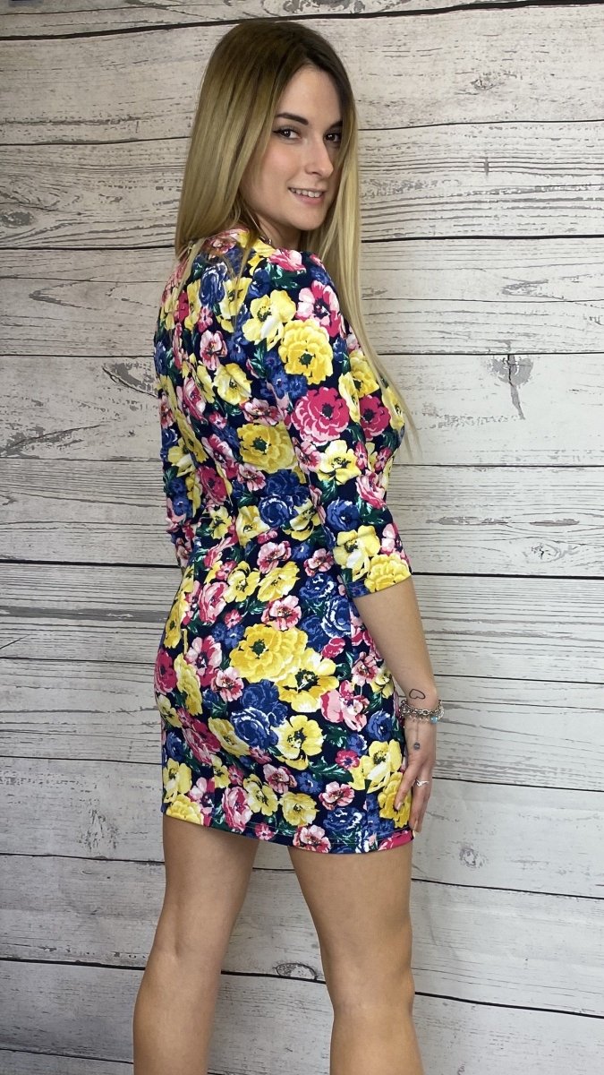 Abito corto con zip e fantasia floreale - Follie by Alice