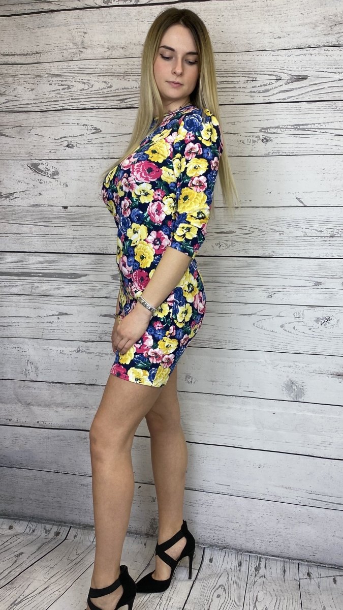 Abito corto con zip e fantasia floreale - Follie by Alice