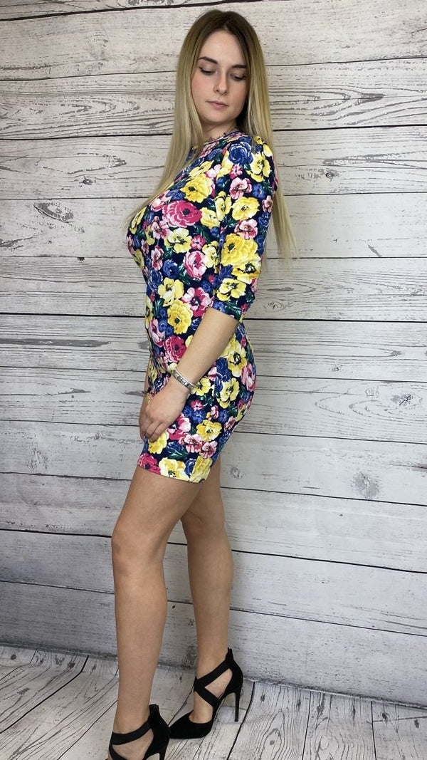 Abito corto con zip e fantasia floreale - Follie by Alice