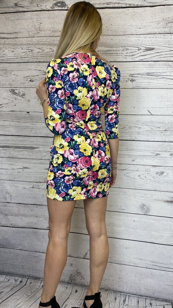 Abito corto con zip e fantasia floreale - Follie by Alice