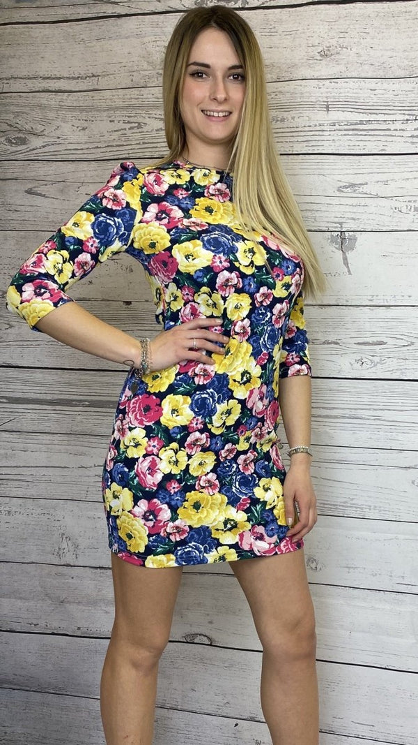 Abito corto con zip e fantasia floreale - Follie by Alice