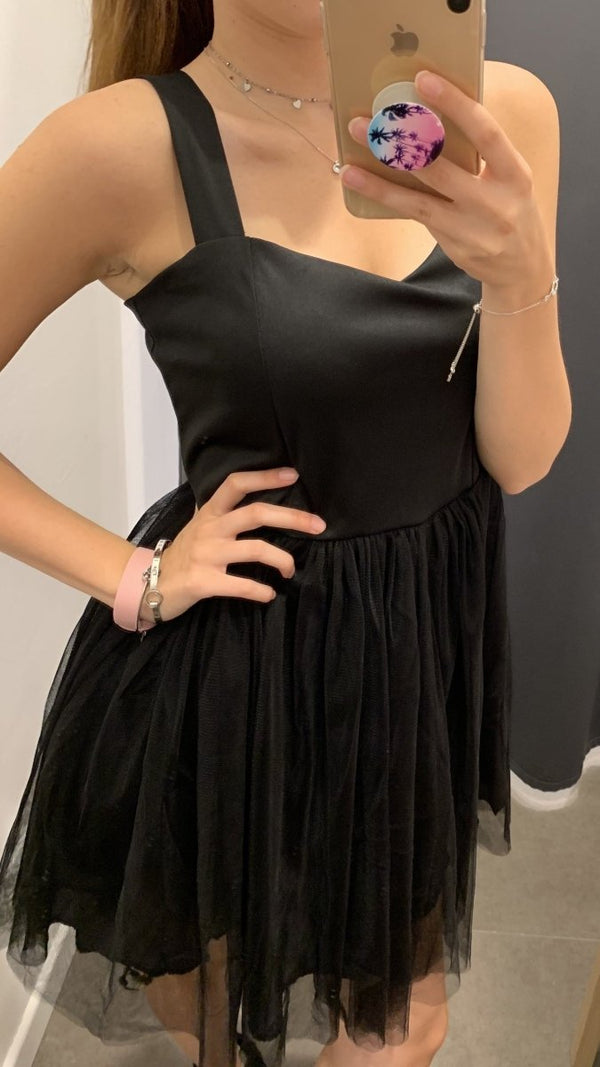 Vestitino nero con gonna in tulle - Follie by Alice