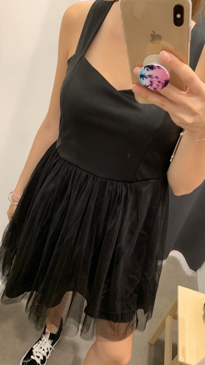 Vestitino nero con gonna in tulle - Follie by Alice