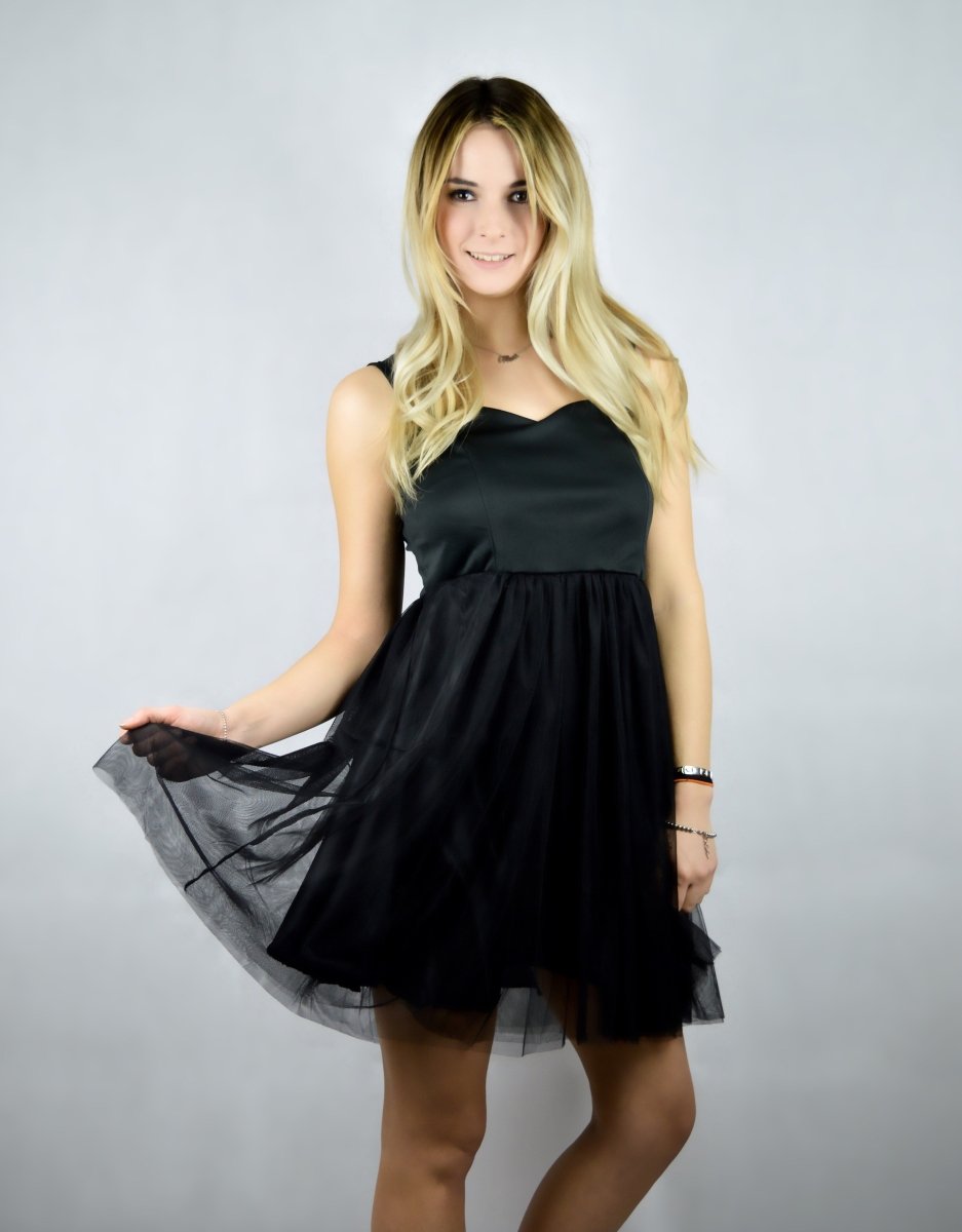 Vestitino nero con gonna in tulle - Follie by Alice