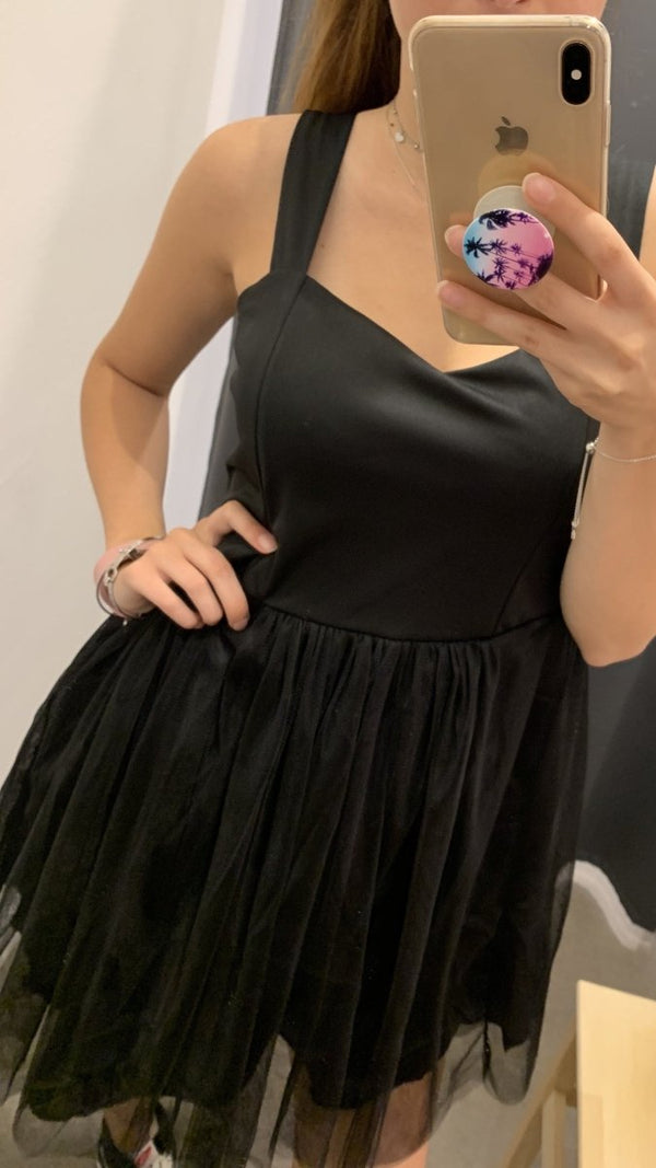 Vestitino nero con gonna in tulle - Follie by Alice