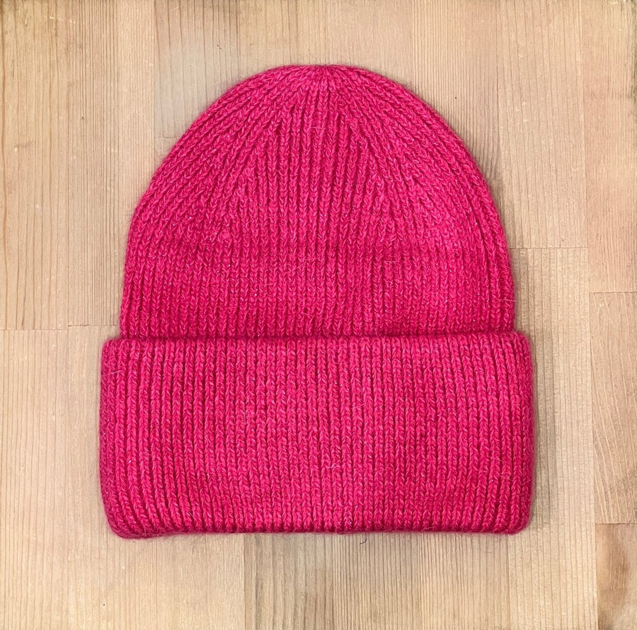 Berretto fucsia brillante con glitter