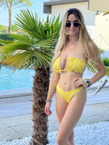 Bikini giallo con top a fascia - Follie by Alice