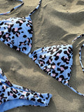Bikini Top a triangolo azzurro maculato - Follie by Alice