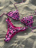 Bikini Top a triangolo fucsia maculato - Follie by Alice