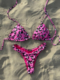 Bikini Top a triangolo fucsia maculato - Follie by Alice