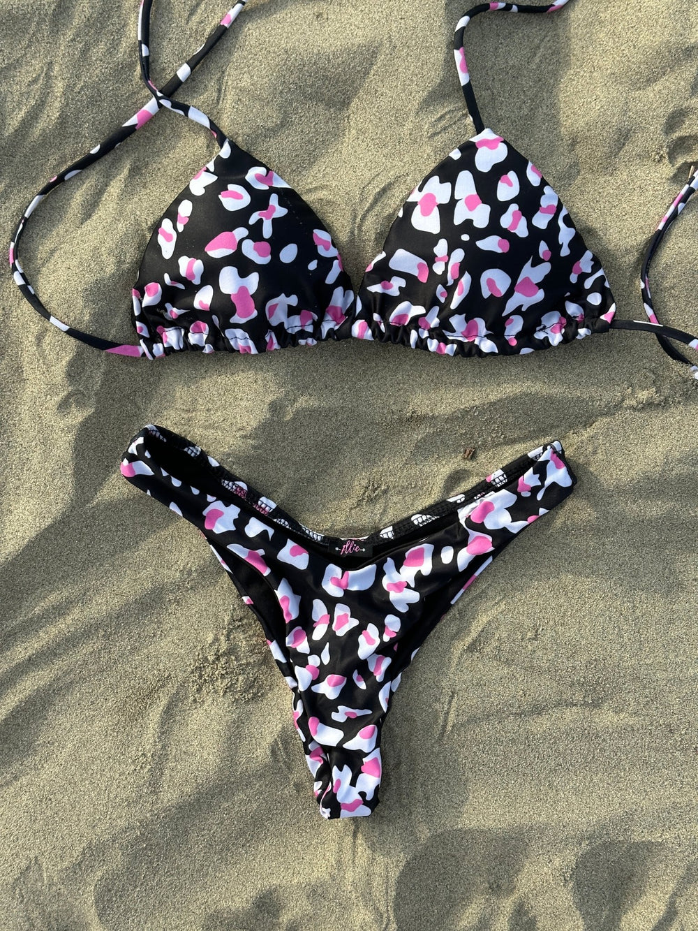 Bikini Top a triangolo nero maculato - Follie by Alice