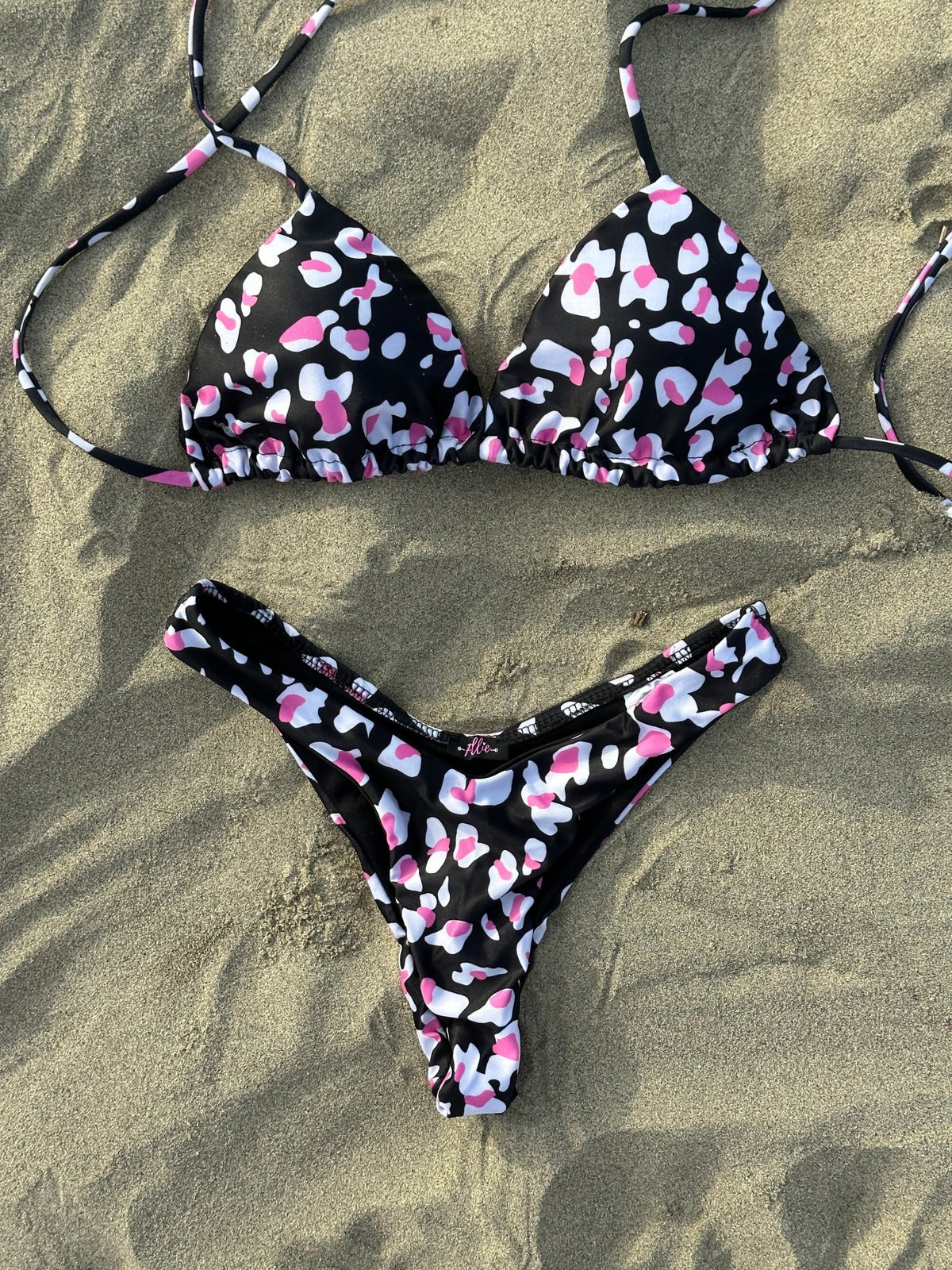 Bikini Top a triangolo nero maculato - Follie by Alice