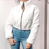 Bomber bianco in similpelle - Follie by Alice