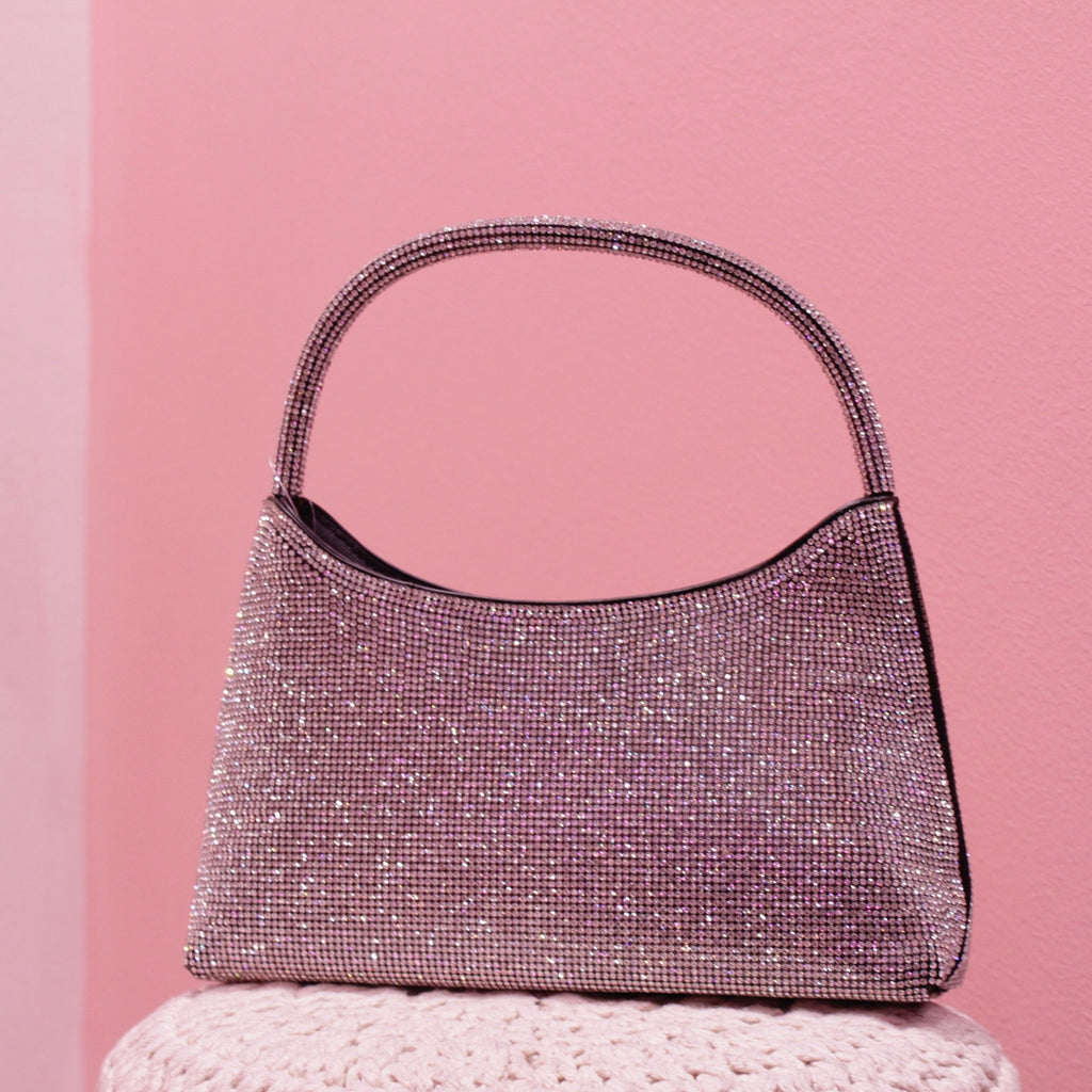 Borsa a mano con strass gioiello argento - Follie by Alice