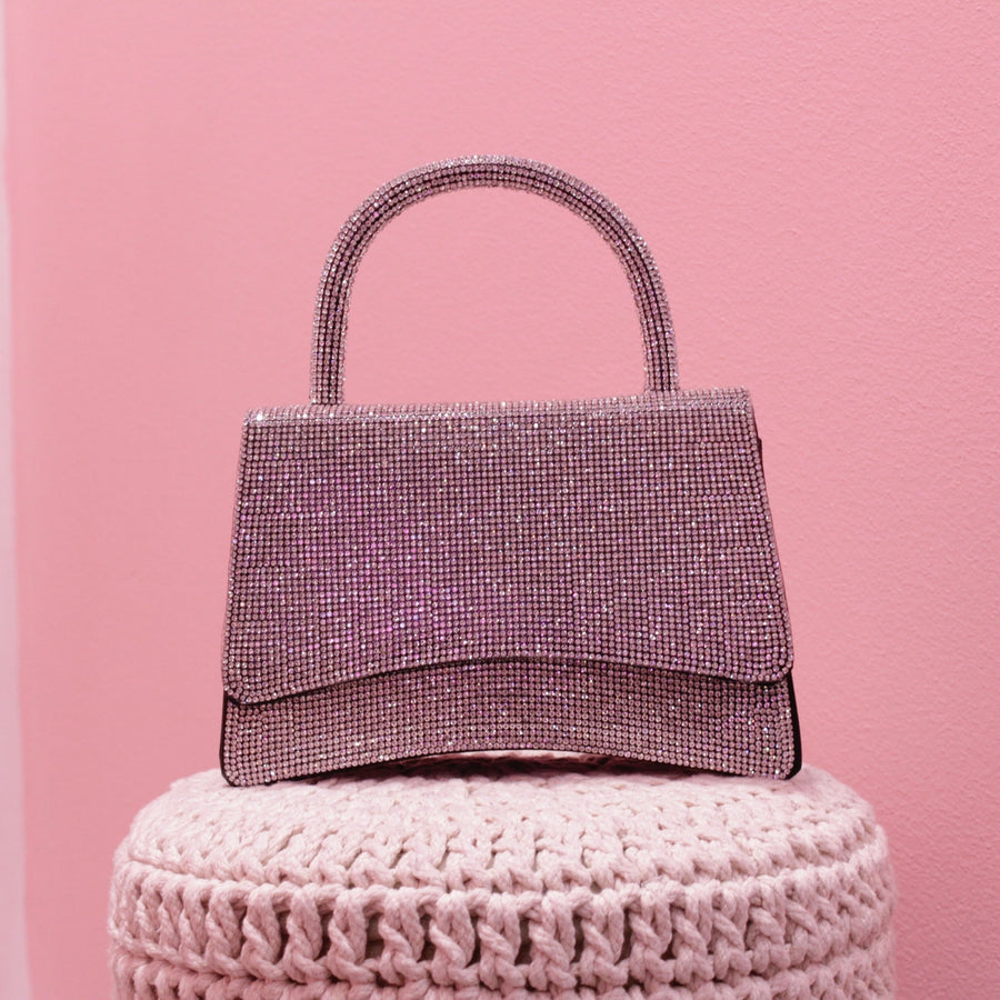 Borsa a mano con strass gioiello argento – alternate