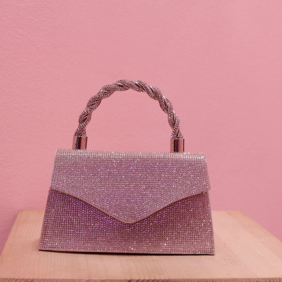Borsa a mano con strass gioiello argento – alternate