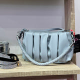 Borsa a tracolla color ghiaccio in similpelle arricciata - Follie by Alice