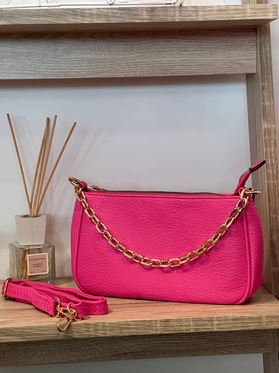 Borsa a tracolla fucsia con catenina - Follie by Alice