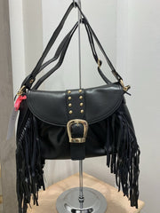 Borsa a tracolla nera con frange e borchie - Follie by Alice
