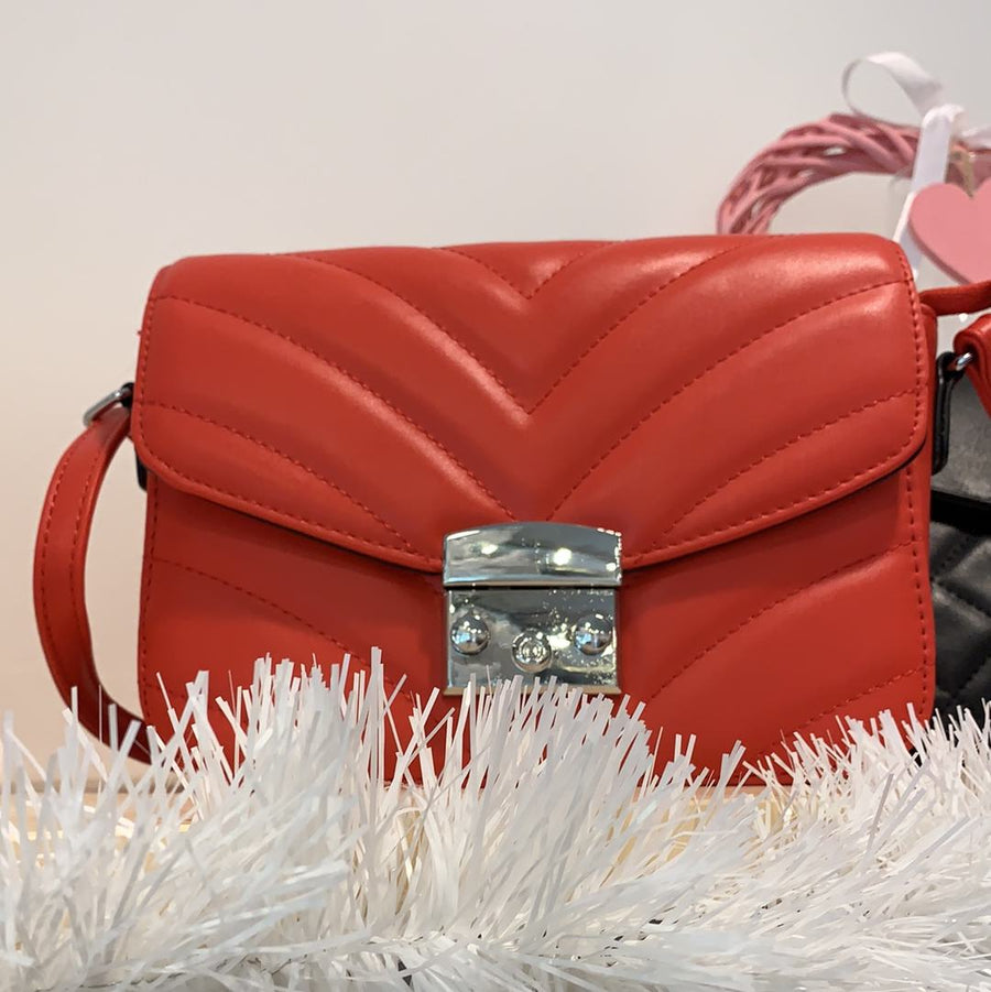 Borsa a tracolla rossa trapuntata
