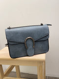 Borsa azzurra con dettaglio argento a ferro di cavallo - Follie by Alice