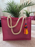 Borsa mare fucsia in juta - Follie by Alice