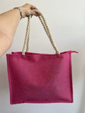 Borsa mare fucsia in juta - Follie by Alice