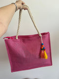 Borsa mare fucsia in juta - Follie by Alice