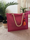 Borsa mare fucsia in juta - Follie by Alice