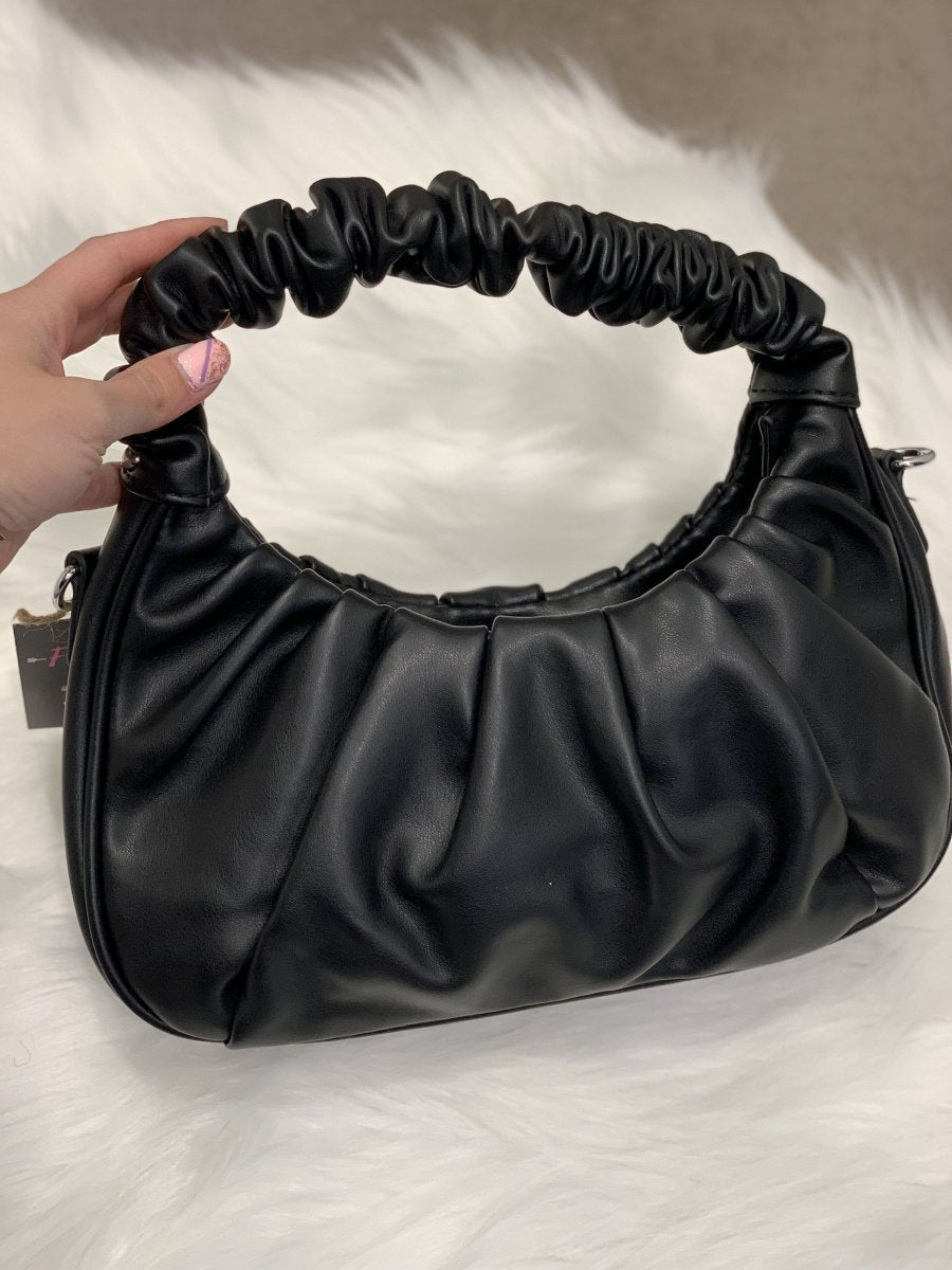 Borsa nera con manico arricciato - Follie by Alice