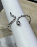 Braccialetto argento a serpente con strass