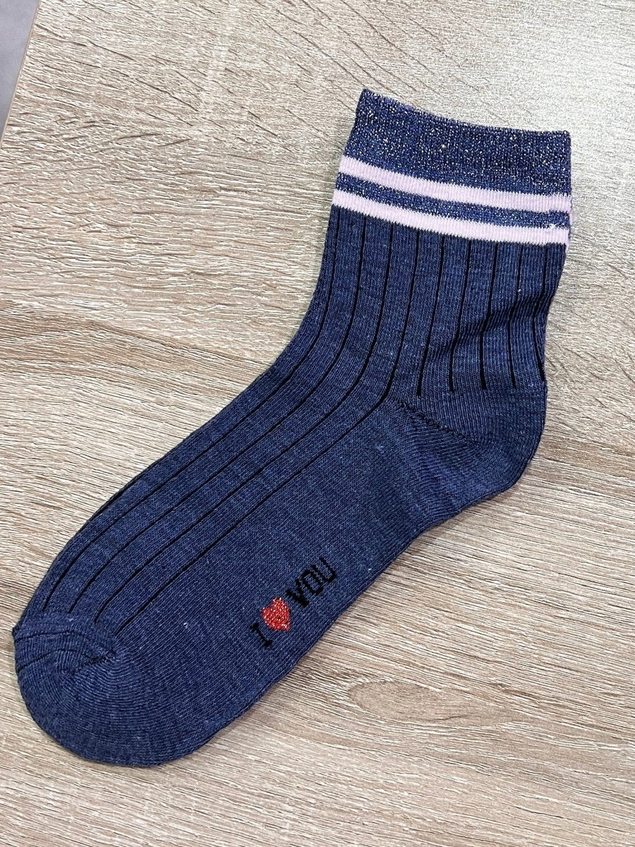 Calzini blu con fascetta brillante