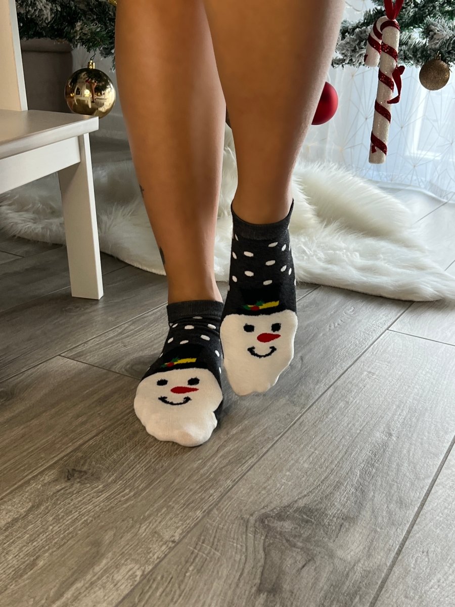 Calzini blu con ricamo Babbo Natale - Follie by Alice