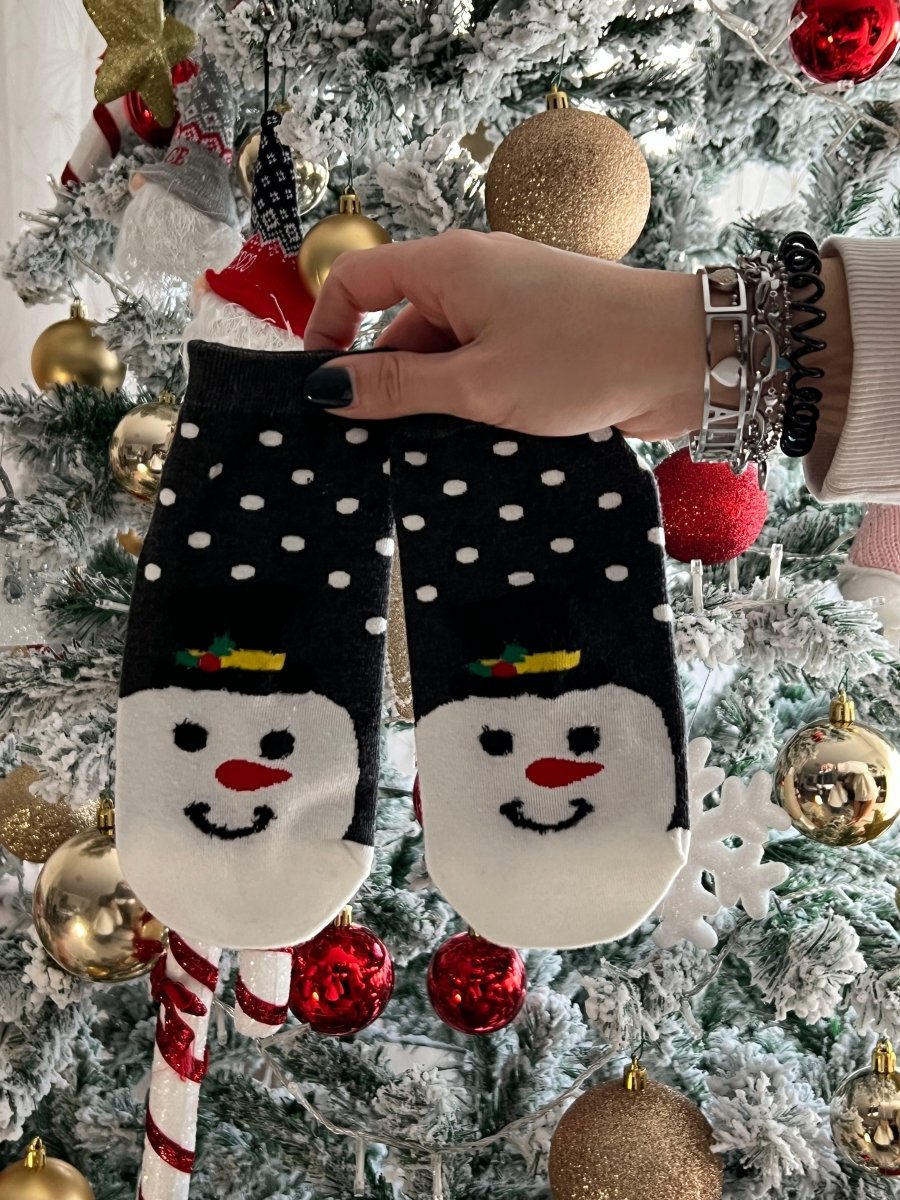 2 Paia Calzini Invernali Donna Divertenti - Motivi Natalizi Cabina E Pupazzo Di Neve - Morbidi E Caldi 33x10 Cm