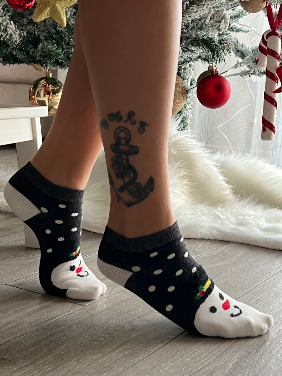 Calzini grigi con pupazzo di neve - Follie by Alice