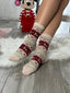Calzini natalizi beige e rossi con renne - Follie by Alice