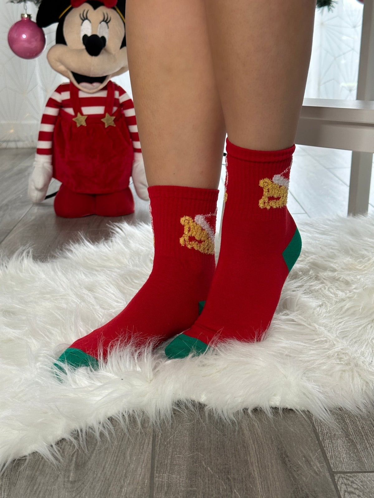Calzini natalizi rossi con cappello di Babbo Natale - Follie by Alice