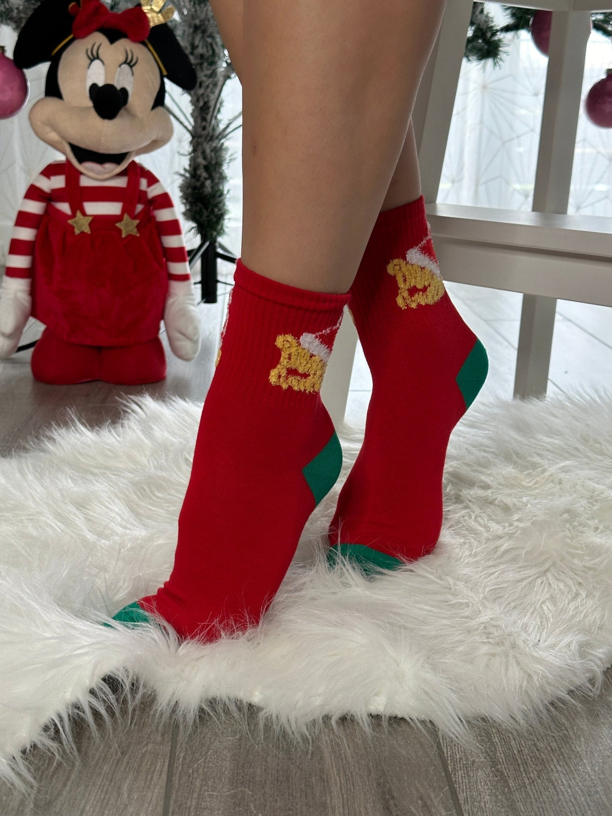 Calzini natalizi rossi con cappello di Babbo Natale - Follie by Alice